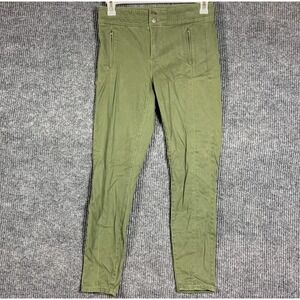 Ann Taylor Loft Pants Womens 27 Green Flat Front Skinny Stretch Military 30x28
